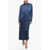 Loulou Studio Long Sleeve Satin Shirt Dress Blue