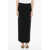 COURRÈGES Solid Color Jute Maxi Skirt With Double Split Black