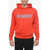 DSQUARED2 Logo Print Brushed Cotton Hoodie Orange