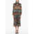 La DoubleJ Pleated Nefertiti Giza Midi Dress With Belt Multicolor