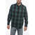 Woolrich Buffalo Checked Overshirt With Double Breast Pocket Black