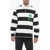 ETRO Long Sleeved Two-Tone Striped Polo Shirt Black & White