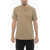 Off-White Slim Fit Crew-Neck T-Shirt With Embroidered Logo Beige