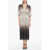 COSTARELLOS Metallic V-Neck Tunic Dress With Belt Silver