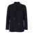 Lardini Blue Double-Breasted Jacket With Logo Pin In Knit Man BLUE