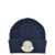 Moncler Logo patch beanie Blue