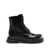 LOVE Moschino Love Moschino Black Calfskin Leather Combat Boots With Zipper Black