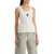 Kenzo Ribbed Knit Tank Top With Spaghetti Straps WHITE