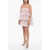 ROTATE Birger Christensen Flounced Tulle Minidress With Rhinestones Pink