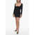 Khaite Squared Neckline Long-Sleeved Minidress Black