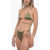 OSEREE Solid Color Satin Tie-Side Bikini Green