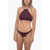 THE ATTICO Solid Color Halterneck Bikini Burgundy