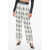 Palm Angels All-Over Logoed Mirage Pajama Pants Black & White