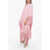 TALLER MARMO Asymmetric Turtleneck Dress With Fringe Pink