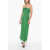 OSEREE Off-Shoulder Lurex Dress With Lace-Up Detail Green