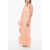 TALLER MARMO Crepe Ubud One-Shoulder Dress With Ostrich Feathers Pink