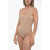 ELOU Solid Color Crochet Maya One Piece Swimsuit Beige