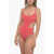 THE ATTICO Terry One-Piece Swimsuit With Criss-Cross Straps On The Back Red