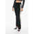 Palm Angels Velour Track Pants With Contrasting Bands Black