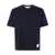 Thom Browne Thom Browne Short Sleeve Tee With 4 Bar Stripe In Milano Cotton Clothing BLUE