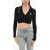 Off-White Seasonal V-Neck Ribbed Crop Cardigan Black