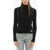 Off-White Seasonal Turtle-Neck Ribbed Sweater With Contrasting Details Black