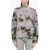 Off-White Seasonal Tie-Dye Effect Turtle-Neck Cable Knit Sweater With Green