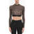 Palm Angels Floral Patterned Crop Top Black