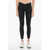 Palm Angels Solid Color Active Leggings With Contrasting Side Band Black