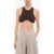 Palm Angels Active Crop Top With Heartshape Cut Brown