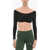 Palm Angels Long Sleeved Crop Top Black