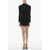 Off-White Long Sleeved Stretch Nylon Bodycon Dress Black