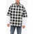 Marcelo Burlon Snap Buttoned Blurred Check Cotton Shirt Black & White