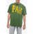 Palm Angels Crewneck College T-Shirt With Crackelé Print Green