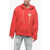 Palm Angels Logoed Hoodie Sweatshirt With Painted Print Red