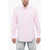 Palm Angels Button-Down Tape Cotton Shirt With Breast-Pocket Pink