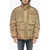 Diesel W-Rolffus Down Jacket With Trompe L' Oeil Print Green