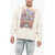 Palm Angels Oversized Concert Sweatshirt With Print Beige