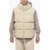 Palm Angels Sleeveless Classic Track Down Jacket With Removable Hood Beige