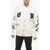 Off-White Jaquard Oversized Moon Cardigan With Embroidered Detail White