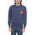 DSQUARED2 Wool Leaf Sweater With Cuffs Blue