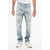 Marcelo Burlon Vintage Effect Twist Denims With Patchwork 17Cm Light Blue