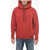 Marcelo Burlon Brushed Cotton Cross Hoodie Red