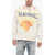 Palm Angels Brushed Cotton Printed Sunrise Crewneck Sweater Beige