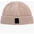 Neil Barrett Solid Color Ribbed Beanie With Contrasting Detail Beige