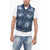 DSQUARED2 Distressed Denim Vest Blue