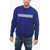 DSQUARED2 Crewneck Sweater With Outline Logo Blue