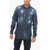 DSQUARED2 Icon Distressed Denim Shirt With Pin Splatter Motif Blue