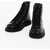 Neil Barrett Leather Combat Boots With Side Zip Black