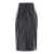 ARMA Midi Black Skirt With Front Slit In Leather Woman Black